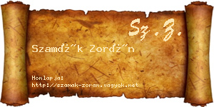 Szamák Zorán névjegykártya